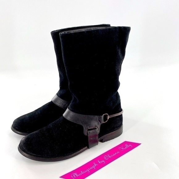 ATTIZZARE Black Suede Riding Boots Size 5.5 Black - Picture 3 of 15